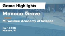 Monona Grove  vs Milwaukee Academy of Science Game Highlights - Jan 14, 2017