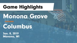 Monona Grove  vs Columbus  Game Highlights - Jan. 8, 2019