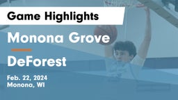 Monona Grove  vs DeForest  Game Highlights - Feb. 22, 2024