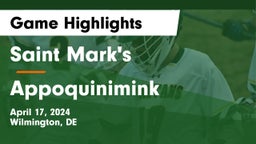 Saint Mark's  vs Appoquinimink  Game Highlights - April 17, 2024