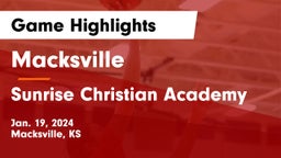 Macksville  vs Sunrise Christian Academy Game Highlights - Jan. 19, 2024