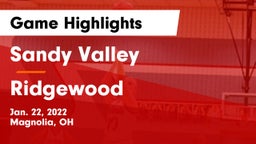 Sandy Valley  vs Ridgewood  Game Highlights - Jan. 22, 2022
