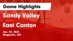 Sandy Valley  vs East Canton  Game Highlights - Jan. 23, 2023