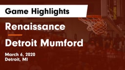 Renaissance  vs Detroit Mumford Game Highlights - March 6, 2020