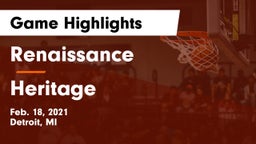 Renaissance  vs Heritage  Game Highlights - Feb. 18, 2021