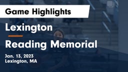 Lexington  vs Reading Memorial  Game Highlights - Jan. 13, 2023