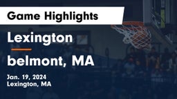 Lexington  vs belmont, MA Game Highlights - Jan. 19, 2024