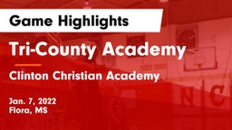 Tri-County Academy  vs Clinton Christian Academy  Game Highlights - Jan. 7, 2022