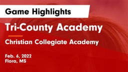 Tri-County Academy  vs Christian Collegiate Academy  Game Highlights - Feb. 6, 2022