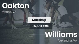 Matchup: Oakton  vs. Williams  2016