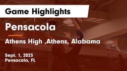 Pensacola  vs Athens High ,Athens, Alabama Game Highlights - Sept. 1, 2023
