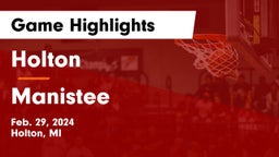 Holton  vs Manistee  Game Highlights - Feb. 29, 2024
