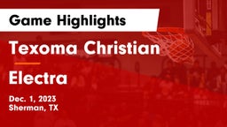 Texoma Christian  vs Electra Game Highlights - Dec. 1, 2023