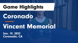 Coronado  vs Vincent Memorial Game Highlights - Jan. 19, 2022