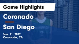 Coronado  vs San Diego  Game Highlights - Jan. 21, 2022