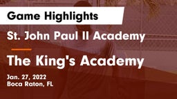 St. John Paul II Academy vs The King's Academy Game Highlights - Jan. 27, 2022