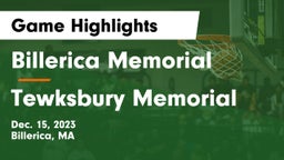 Billerica Memorial  vs Tewksbury Memorial Game Highlights - Dec. 15, 2023