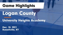 Logan County  vs University Heights Academy Game Highlights - Dec. 18, 2021