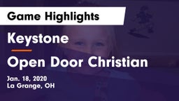 Keystone  vs Open Door Christian  Game Highlights - Jan. 18, 2020