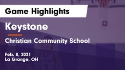 Keystone  vs Christian Community School Game Highlights - Feb. 8, 2021