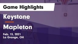 Keystone  vs Mapleton  Game Highlights - Feb. 13, 2021