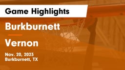 Burkburnett  vs Vernon  Game Highlights - Nov. 20, 2023