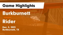 Burkburnett  vs Rider  Game Highlights - Dec. 5, 2023