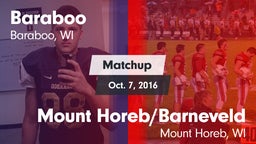 Matchup: Baraboo  vs. Mount Horeb/Barneveld  2016