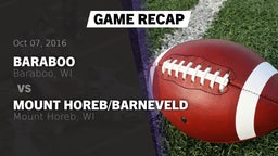 Recap: Baraboo  vs. Mount Horeb/Barneveld  2016