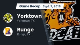 Recap: Yorktown  vs. Runge  2018