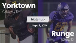 Matchup: Yorktown  vs. Runge  2019