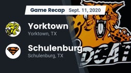 Recap: Yorktown  vs. Schulenburg  2020
