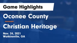 Oconee County  vs Christian Heritage  Game Highlights - Nov. 24, 2021