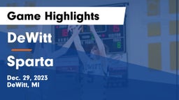 DeWitt  vs Sparta  Game Highlights - Dec. 29, 2023