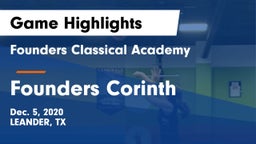 Founders Classical Academy vs Founders Corinth Game Highlights - Dec. 5, 2020
