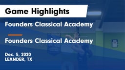 Founders Classical Academy vs Founders Classical Academy Game Highlights - Dec. 5, 2020