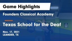 Founders Classical Academy vs Texas School for the Deaf Game Highlights - Nov. 17, 2021