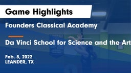 Founders Classical Academy vs Da Vinci School for Science and the Arts Game Highlights - Feb. 8, 2022