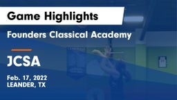 Founders Classical Academy vs JCSA Game Highlights - Feb. 17, 2022