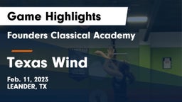 Founders Classical Academy vs Texas Wind Game Highlights - Feb. 11, 2023