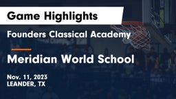 Founders Classical Academy vs Meridian World School Game Highlights - Nov. 11, 2023