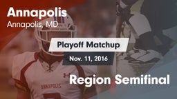 Matchup: Annapolis High vs. Region Semifinal 2016