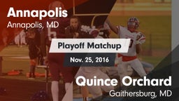 Matchup: Annapolis High vs. Quince Orchard  2016