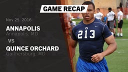 Recap: Annapolis  vs. Quince Orchard  2016