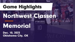 Northwest Classen  vs Memorial  Game Highlights - Dec. 10, 2023