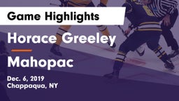 Horace Greeley  vs Mahopac Game Highlights - Dec. 6, 2019