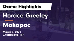 Horace Greeley  vs Mahopac Game Highlights - March 7, 2021