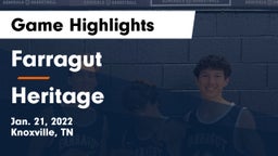 Farragut  vs Heritage  Game Highlights - Jan. 21, 2022