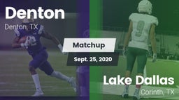 Matchup: Denton  vs. Lake Dallas  2020