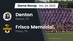 Recap: Denton  vs. Frisco Memorial  2022